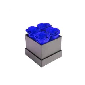 4 roses in square box 