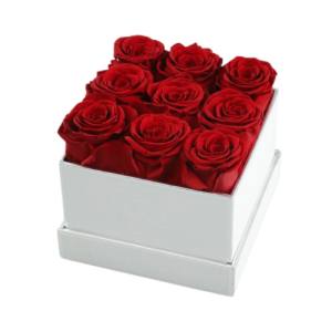 9 roses in square box