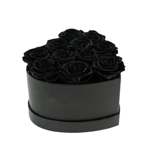 eternity rose with heart shape box