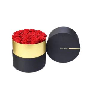 forever rose with gold round box