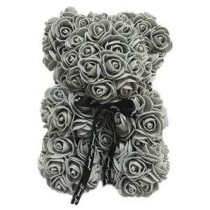 grey bear of roses - 25 cm