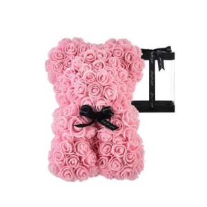 pink bear of roses - 25 cm