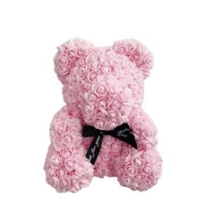 pink bear of roses - 40 cm