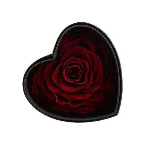 red forever heart shape rose