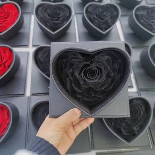 single heart rose box